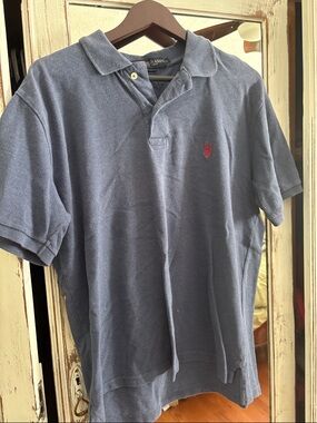 U.S. Polo Assn. Heather Navy Polo with Red Logo